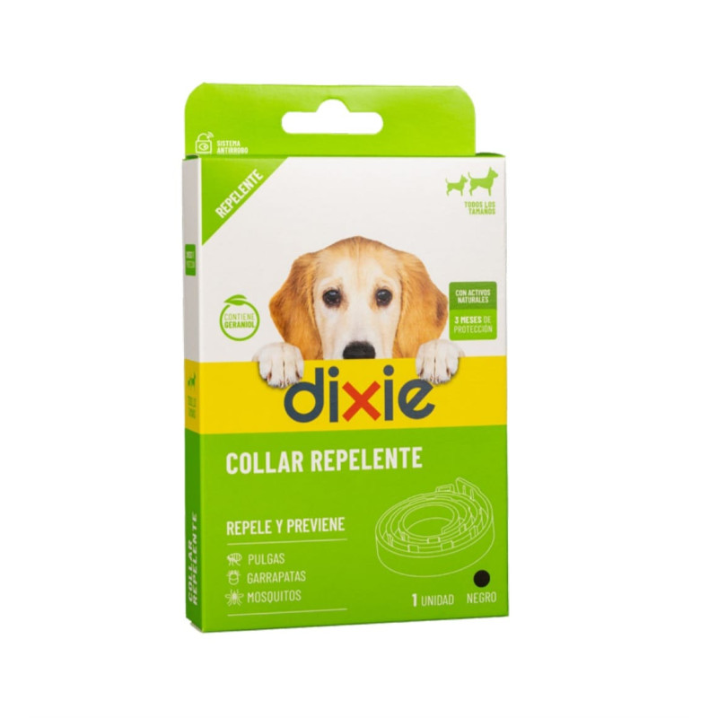 COLLIER ANTIPARASITAIRE REPULSIF D’INSECTES PUCE, TIQUES ET MOUSTIQUES - POUR CHIEN - DIXIE